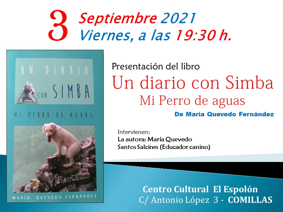 Presentación del libro «Un diario con Simba. Mi perro de aguas»