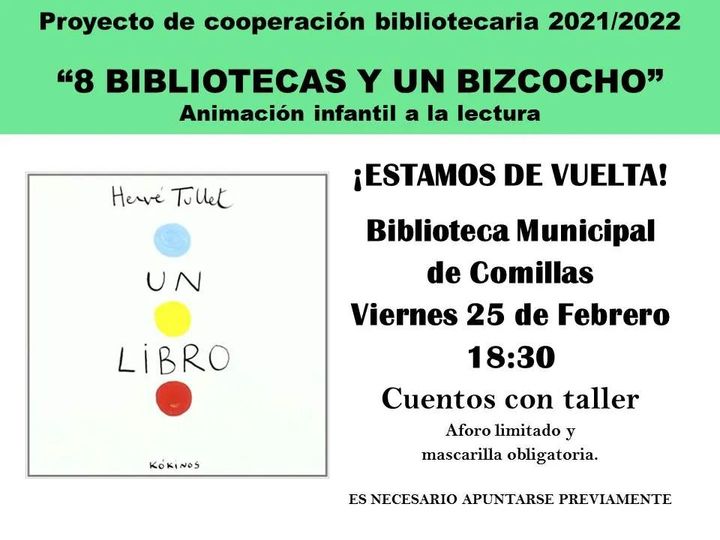 «8 Bibliotecas y un Bizcocho», cuentos con taller