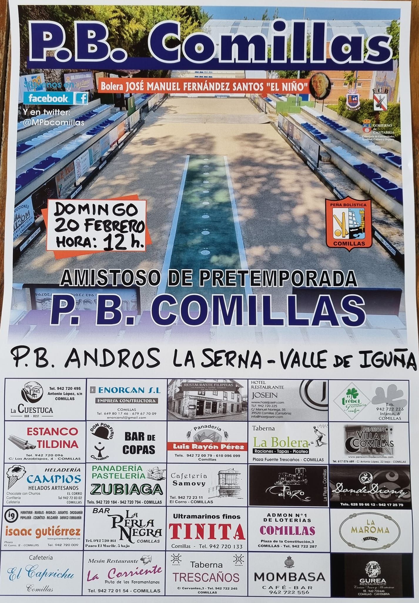 AMISTOSO PRETEMPORADA P.B COMILLAS – P.B ANDROS LA SERNA-VALLE DE IGUÑA