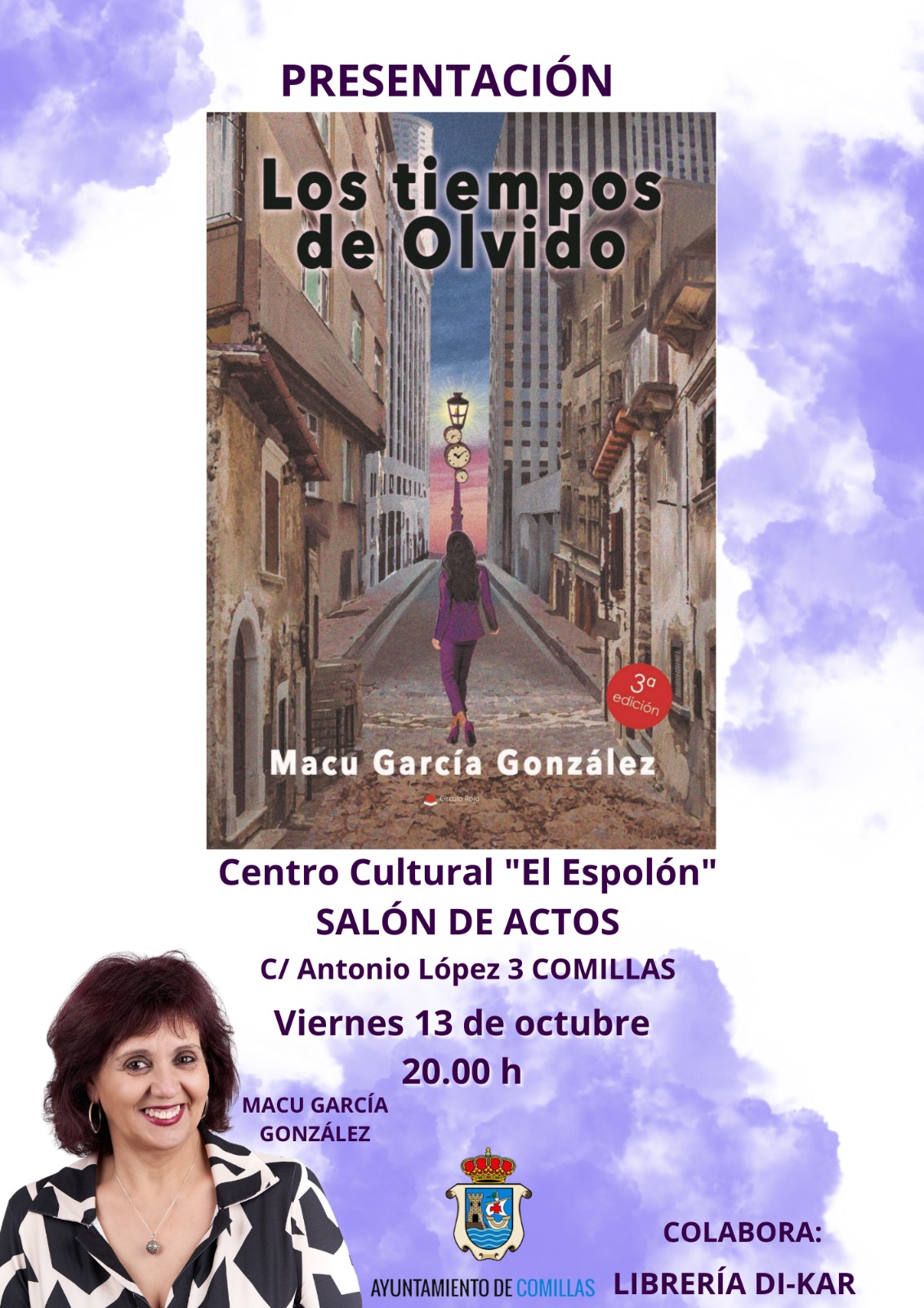 PRESENTACIÓN DEL LIBRO « LOS TIEMPOS DEL OLVIDO » de Macu García