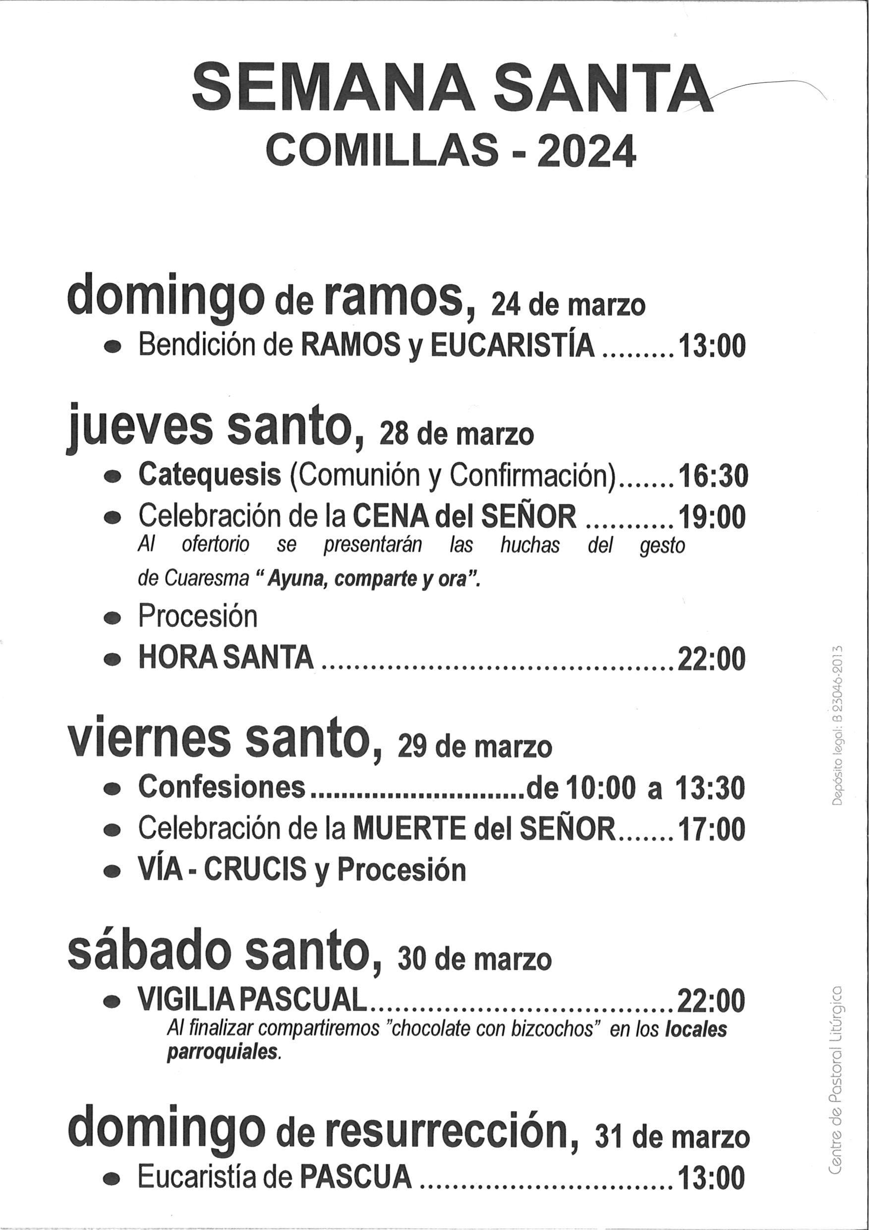 OFICIOS RELIGIOSOS DE SEMANA SANTA